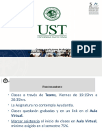 Clase Evaluaciones, Funcionamiento y Programa CPTD UST 1 2021