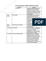 Cronograma de Actividades Del Primer Trimestre - Kinder Mañana PDF