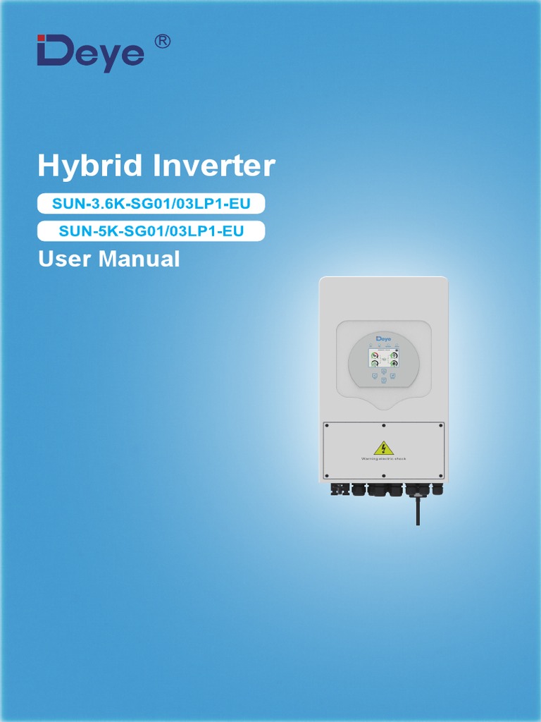 DEYE SUN-3.6-5K-SG03LP1-EU-user-manual-Ver1.6-Deye PDF | PDF | Solar ...