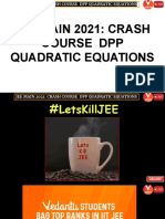 Jee+main+2021 +crash+course++dpp+quadratic+equations PDF