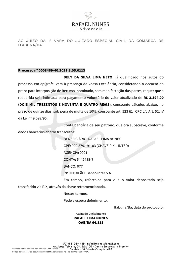 PEticao simples | PDF | Bancos | Business