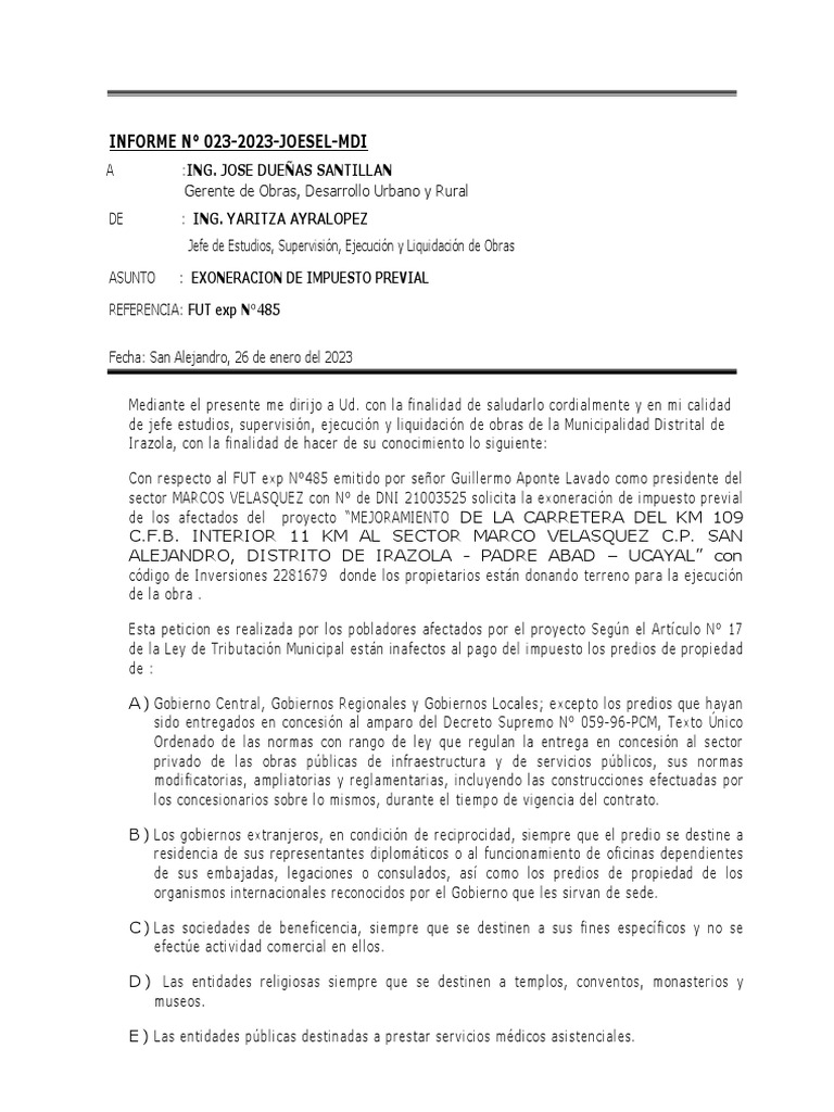 Exoneración de Impuesto Predial 2023 | PDF