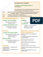 CV Resume Template (ENG) One-Pager