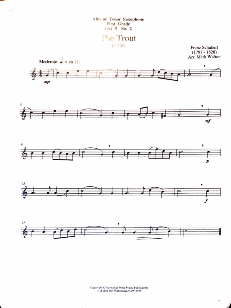 The Trout | PDF | Musical Instruments | Saxophone