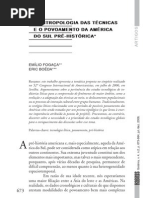A Antropologia da Técnica e o Povoamento da América do Sul