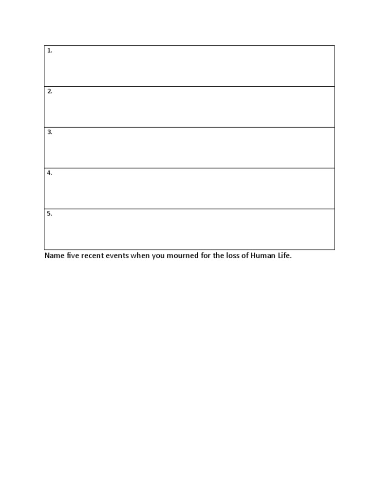 Reflecting on Life and Loss Activities | PDF