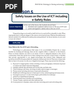 LESSON 5 Safety Issues On The Use of ICT Including E-Safety Rules