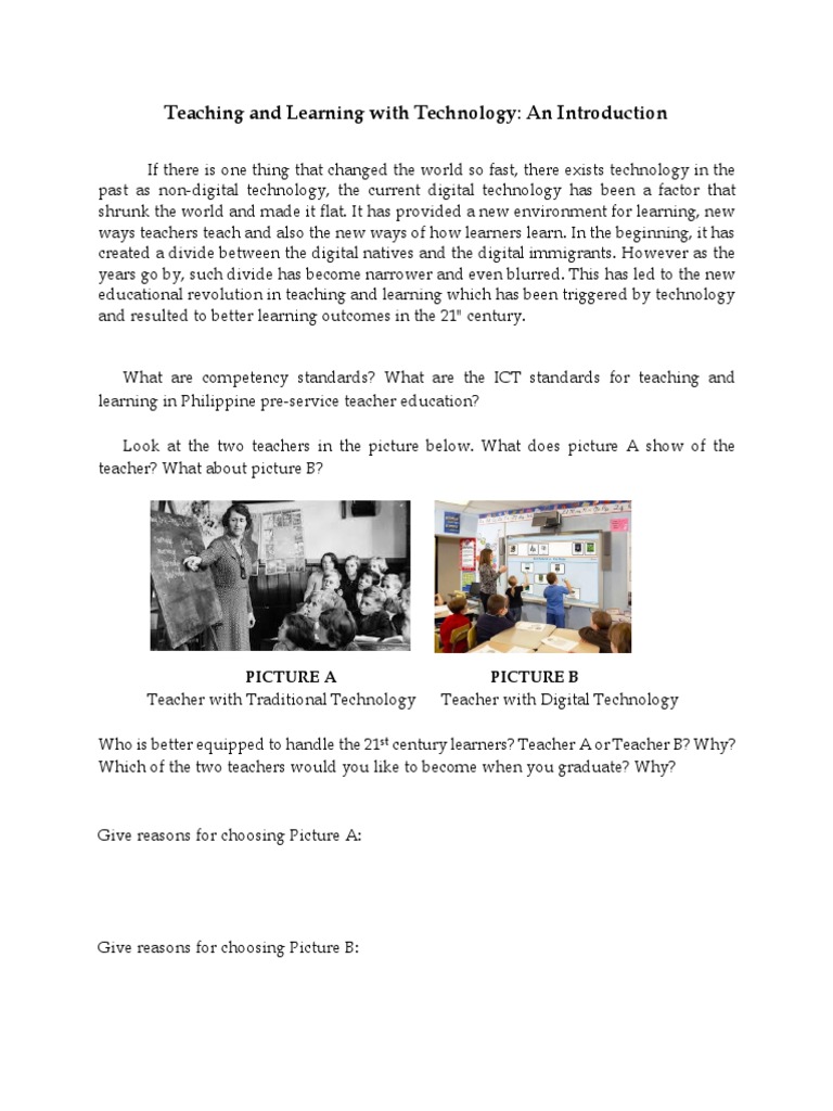 LESSON 1 Teaching and Learning With Technology | PDF | Educational ...