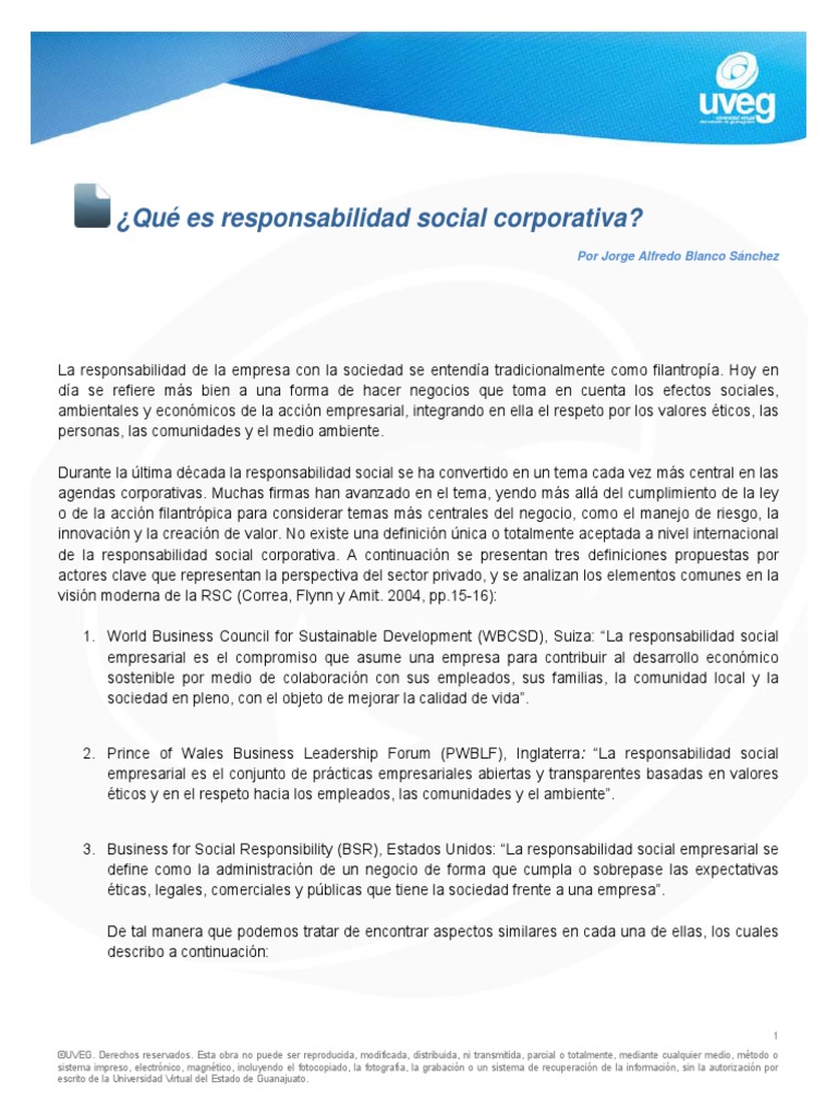 19 Qué es Responsabilidad Social Corporativa | PDF | Responsabilidad ...