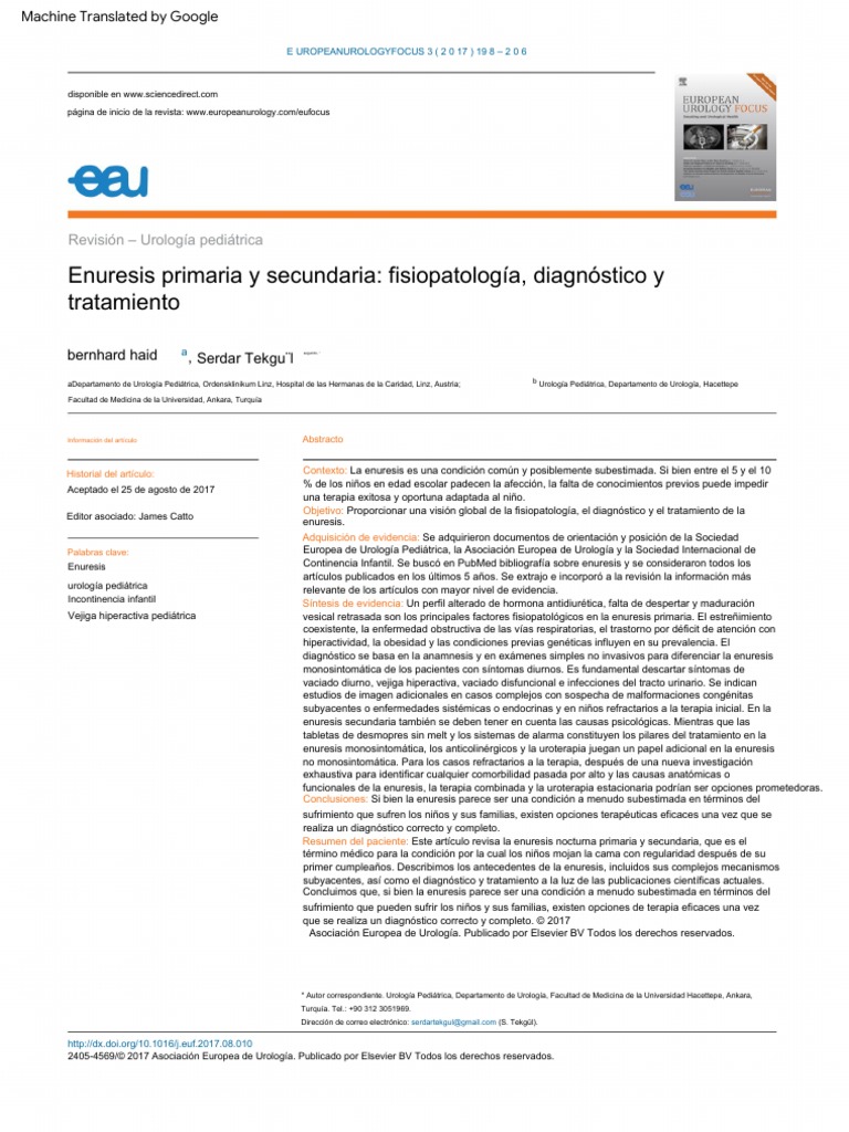 Haid 2017 Primary and Secondary Enuresis Path PDF Orina nocturna al