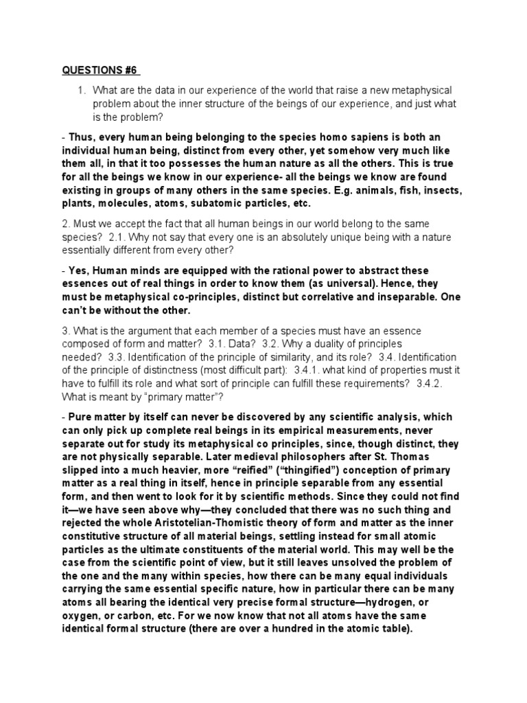 Metaphysics Lecture 6 PDF Matter Atoms