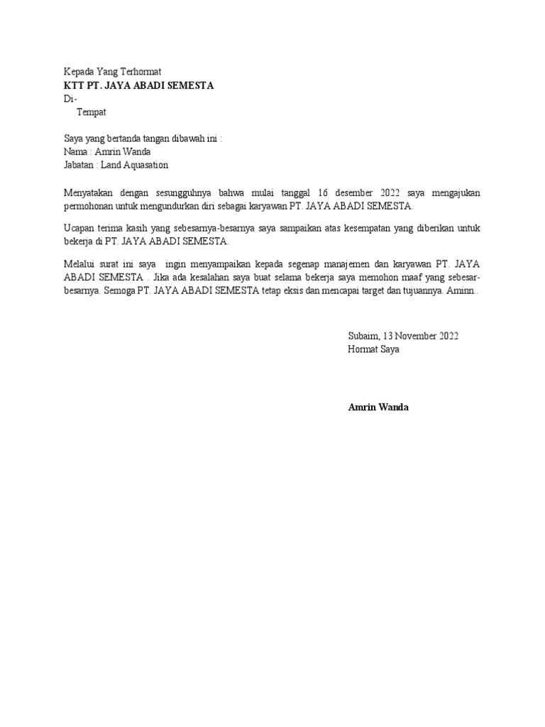 Kepada Yang Terhormat | PDF