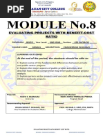 Module 8 - Evaluating Projects With Benefit-Cost Ratio