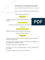 Programa para La Ceremonia de Honores A La Bandera 27 de Marzo Del 2023