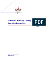TMC420 Backup Utility: Operating Instructions