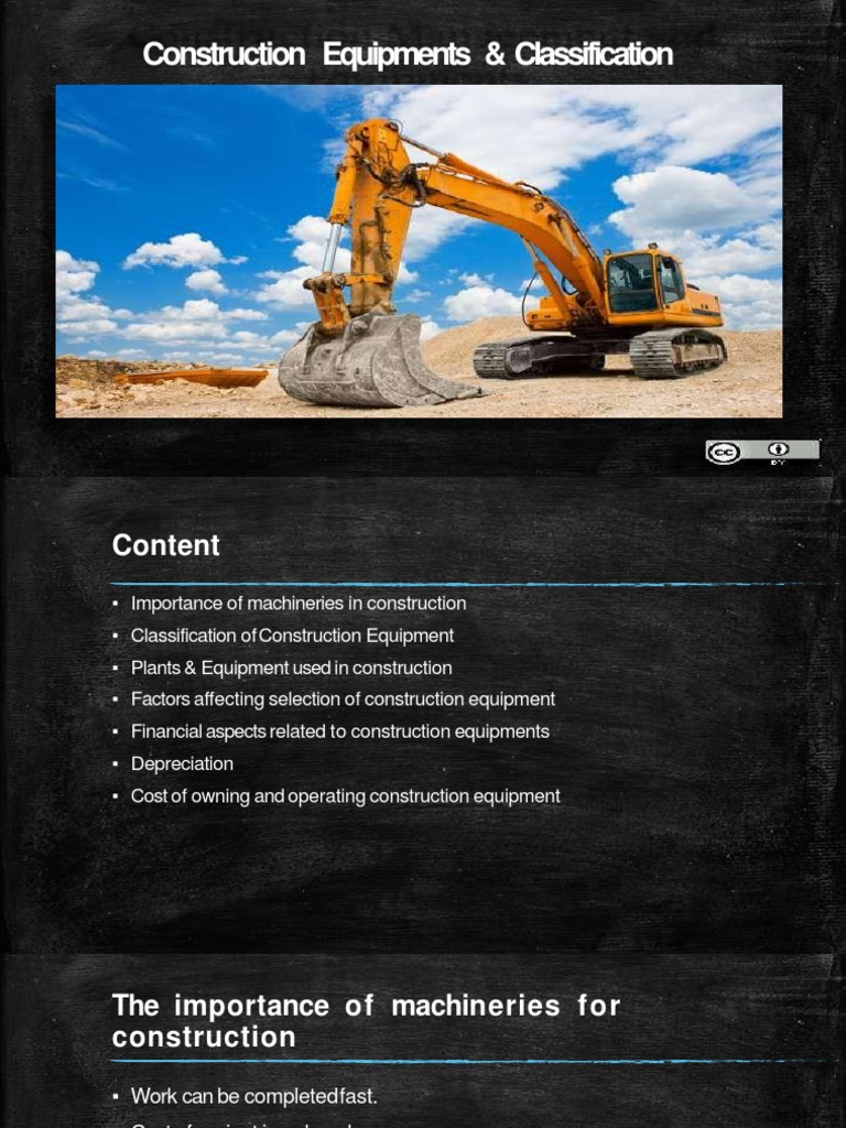 Construction Equipments & Classification PDF Depreciation Heavy
