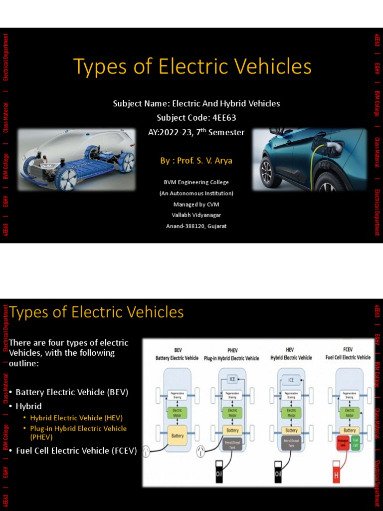 Types of Electric Vehicles Overview | PDF