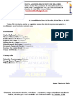 Igreja Evangélica Assembleia de Deus de Brasília lista obreiros recebimento e consagração