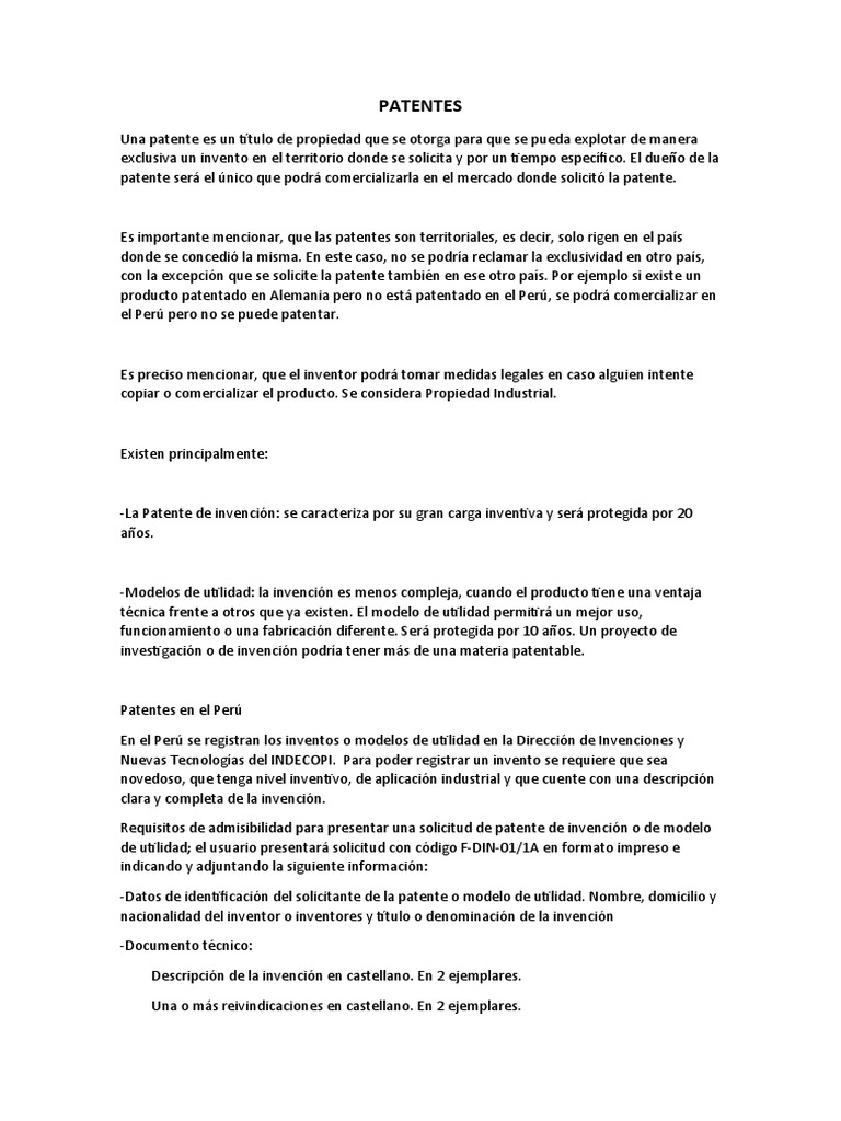 Taller de Patentes | PDF | Patentar | Obras intelectuales