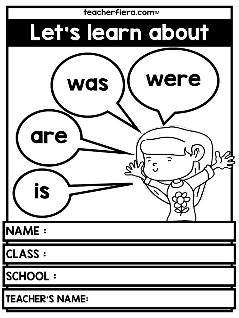 Lets learn about is are was were pdf