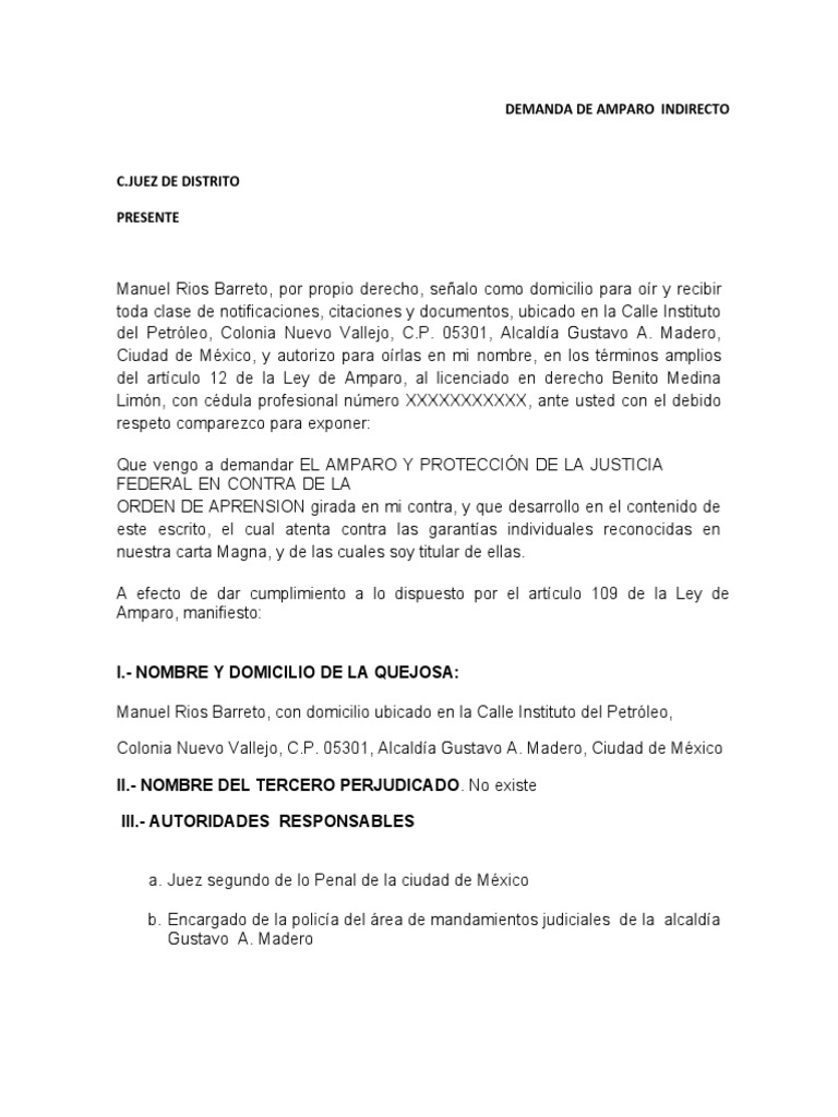 Amparo contra Orden de Aprehensión | PDF | Política | Ciencias sociales