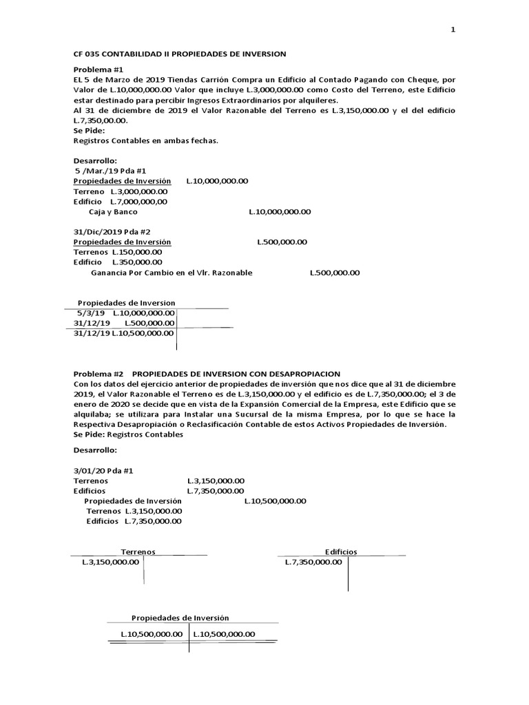 CF 035 Contabilidad Ii Propiedades de Inversion | PDF | Depreciación ...