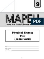 Music, Arts, Physical Education, and Health: Physical Fitness Test (Score Card)