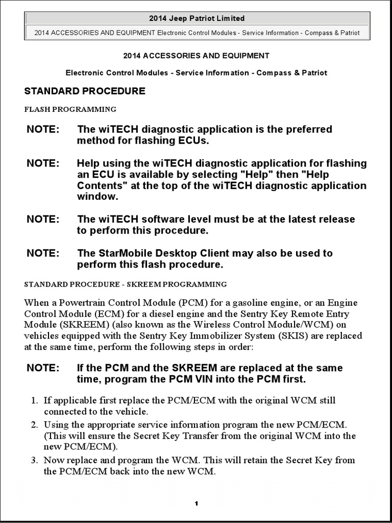 2014 ACCESSORIES AND EQUIPMENT Electronic Control Modules Service