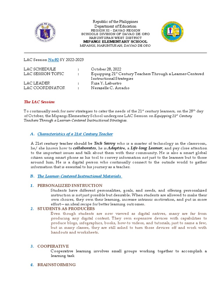 What Is Learner Centered Instructional Strategies