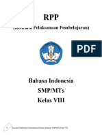 Bahasa Indonesia Smp/Mts Kelas VIII: (Rencana Pelaksanaan Pembelajaran)