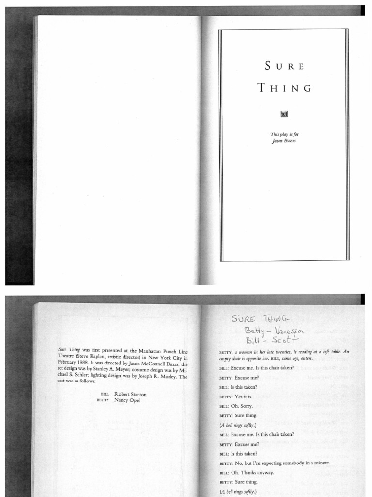 Sure Thing Play PDF
