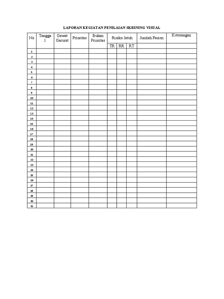 Laporan Kegiatan Penilaian Skrining Visual | PDF