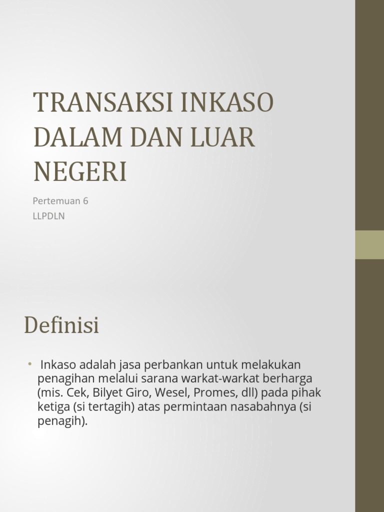 Transaksi Luar Negeri: Asas dan Penggunaan