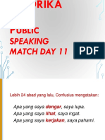 Materi Retorika Dan Public Speaking Match Day 11 Kelas A