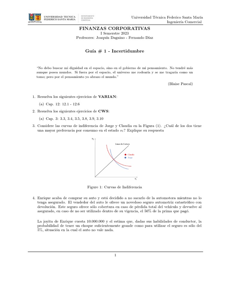 Ejercicios de Finanzas Corporativas 2023 | PDF | Aversión al riesgo ...