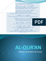 AL-QUR'AN Def, Kedudukan, Fungsi