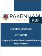 Student Logbook Sithccc018 Prepare Food To Meet Special Dietary Requirements