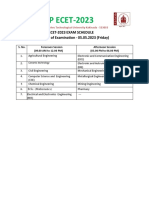 APECET2023 Examination Schedule