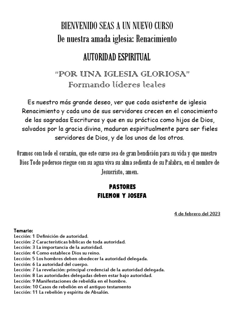 Autoridad Espiritual Maestro Pdf David Cristo Título