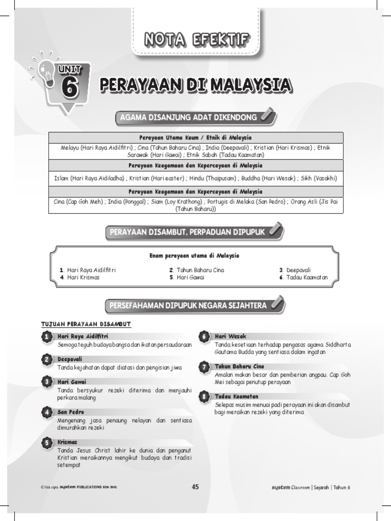 Pendidikan Moral Tahun 3 Nota Efektif Perayaan Di Msia Pdf