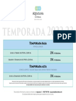 Horarios Tarifas Aquaxana PDF