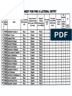 Worksheet For PRO8 Lateral Entry