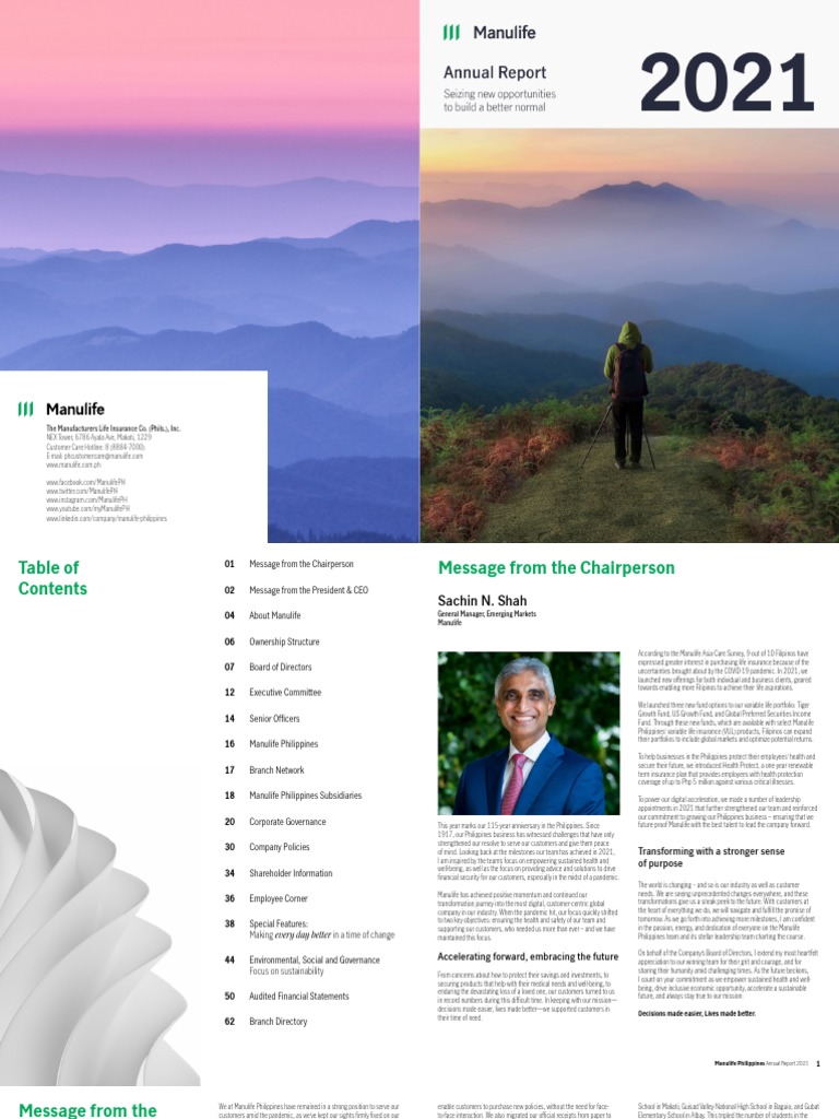 Manulife Philippines Annual Report 2021 PDF PDF Insurance Philippines