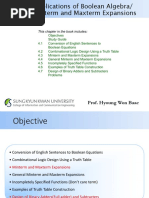 UNIT4 - Applications of Boolean Algebra Minterm and Maxterm Expansions PDF