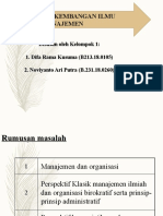 Kel.1 - Perkembangan Ilmu Manajemen