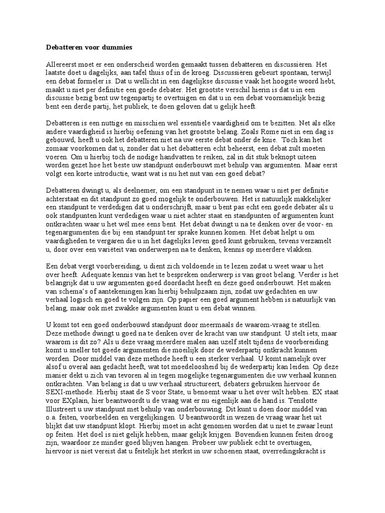 Debatteren Voor Dummies PDF