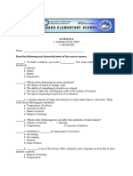 2nd Summative Science Test