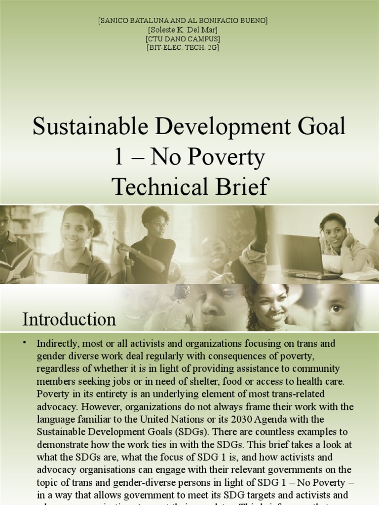 Engaging SDG 1 for Trans Inclusion | PDF | Poverty | Poverty & Homelessness