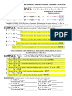 HAND OUT IN AD MATH THE PERFECT SQUARE TRINOMIAL A Review 1