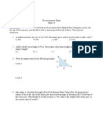 Pre-Assessment Exam - Math10